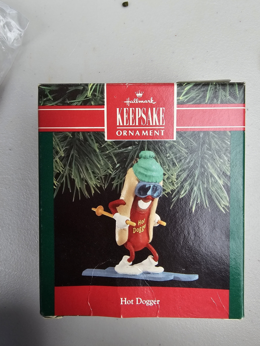 Hallmark Hot Dogger Ornament 1990